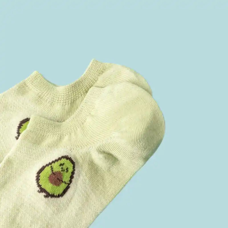 5 pares Calcetines tobilleros con estampado de palta