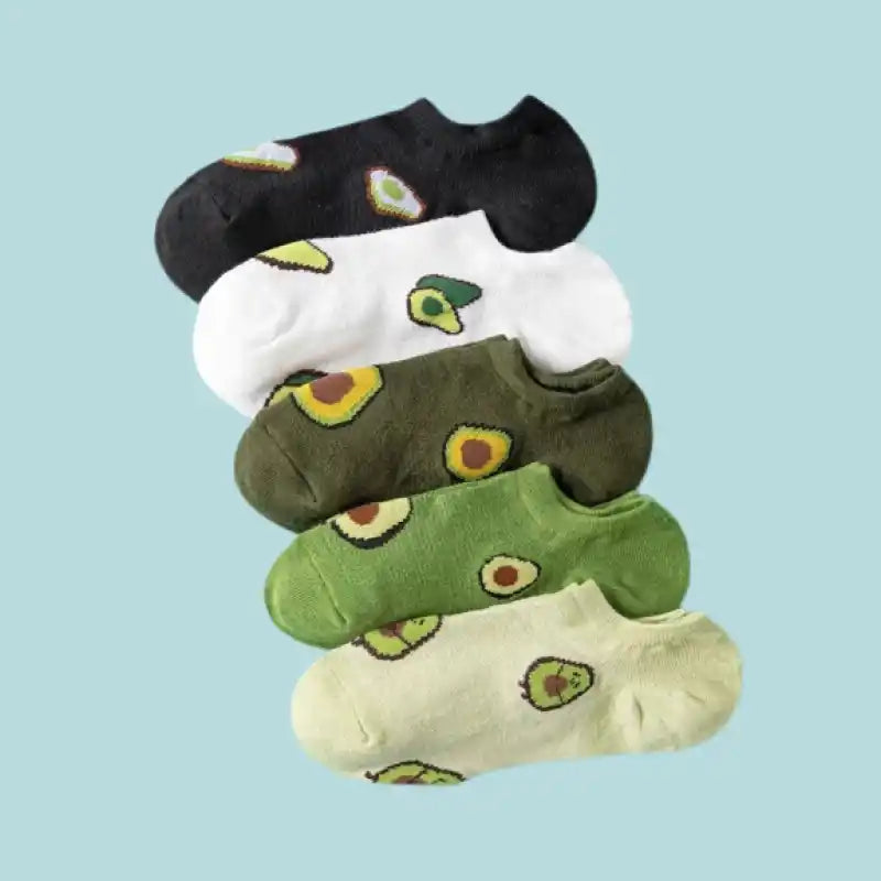 5 pares Calcetines tobilleros con estampado de palta