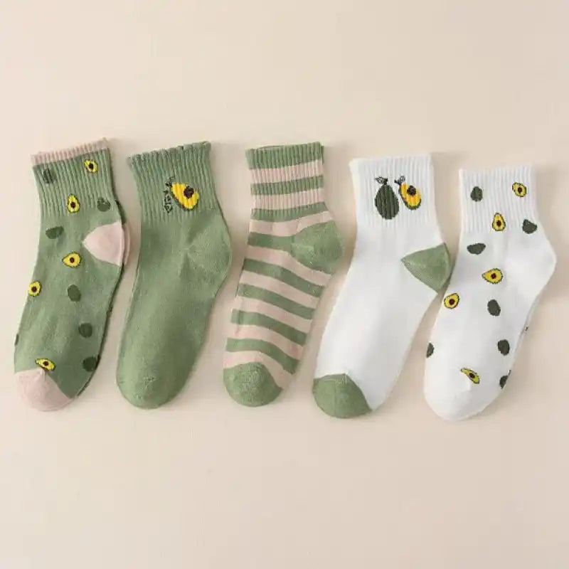 5 pares calcetines con estampado rayas & palta