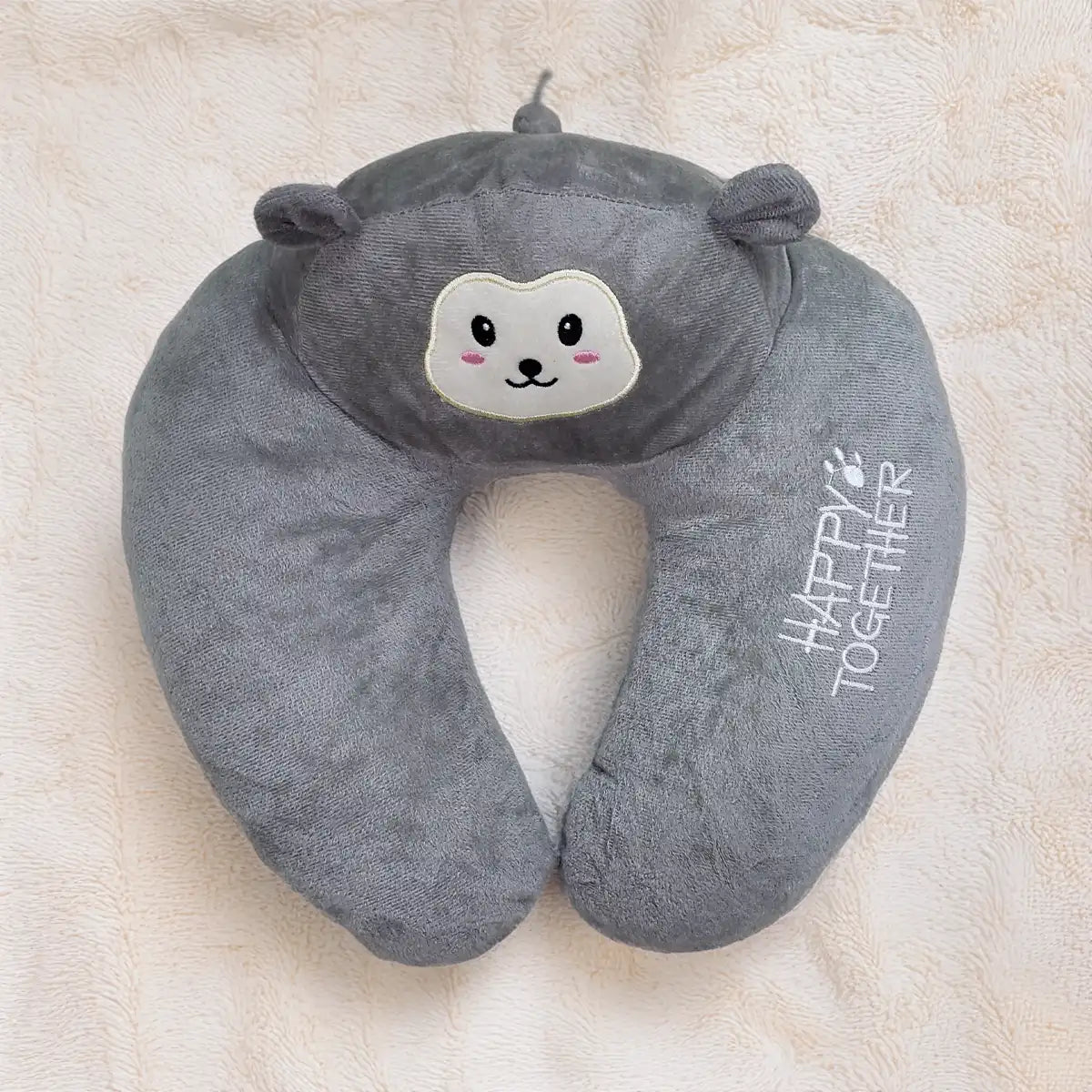 Almohada de Cuello Gris Perrito Kawaii