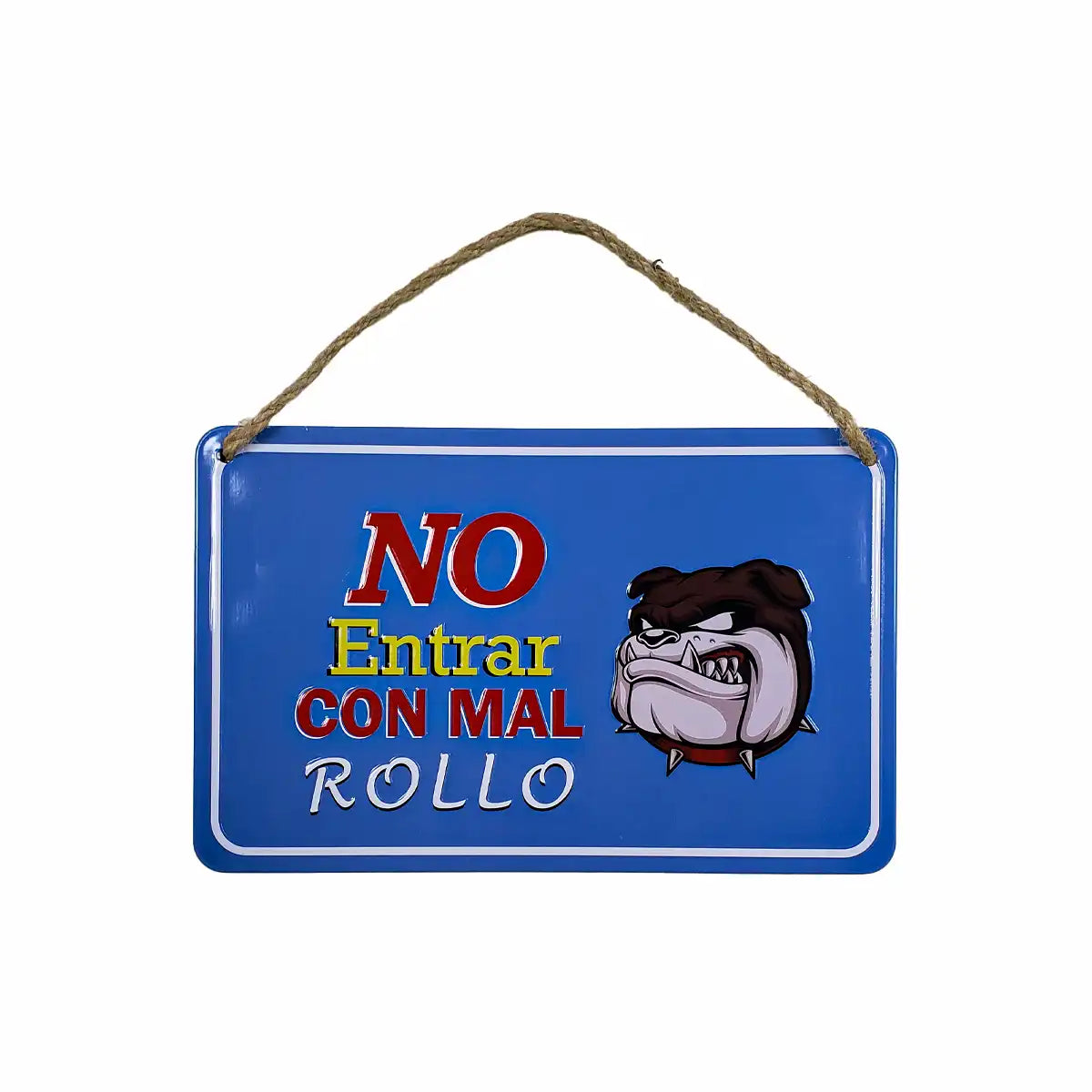 Letrero Kawaii Para Puerta "No Entrar Con Mal Rollo"