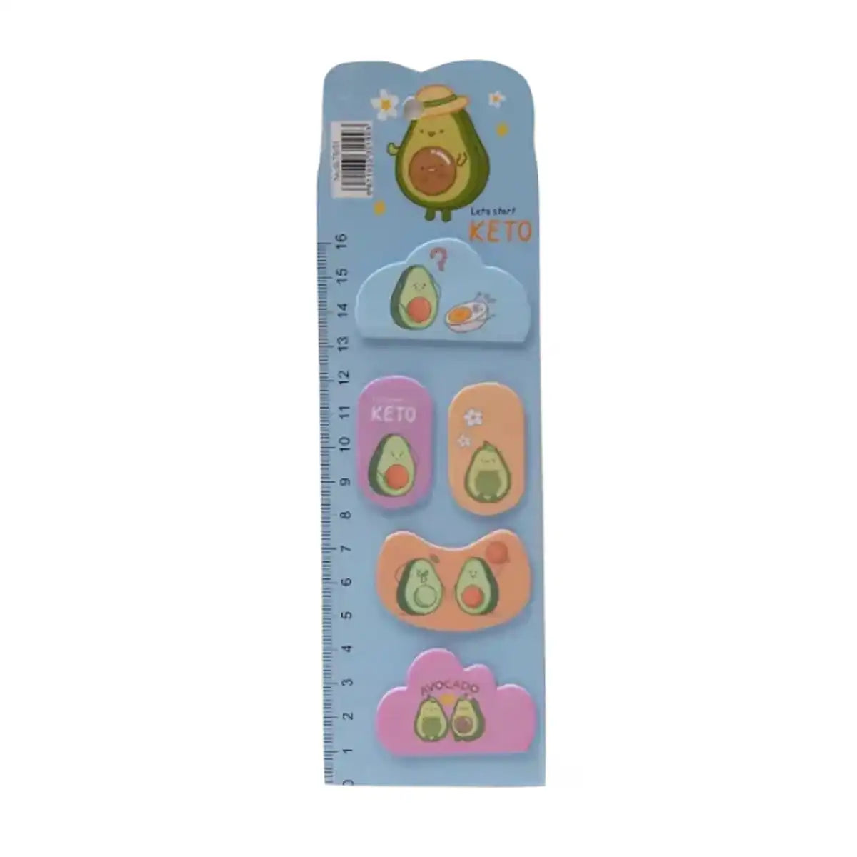 Notas Adhesivas Palta Kawaii Con Regla 16 cm