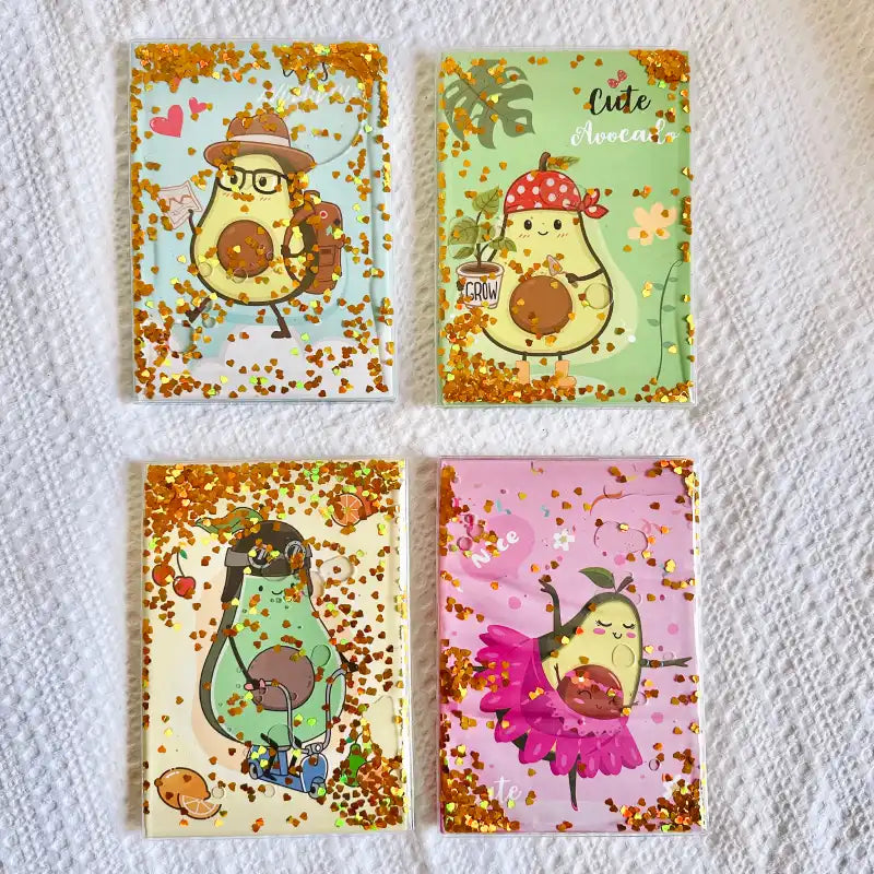 Pack De 4 Cuadernos A5 Tapa Dura Palta Kawaii