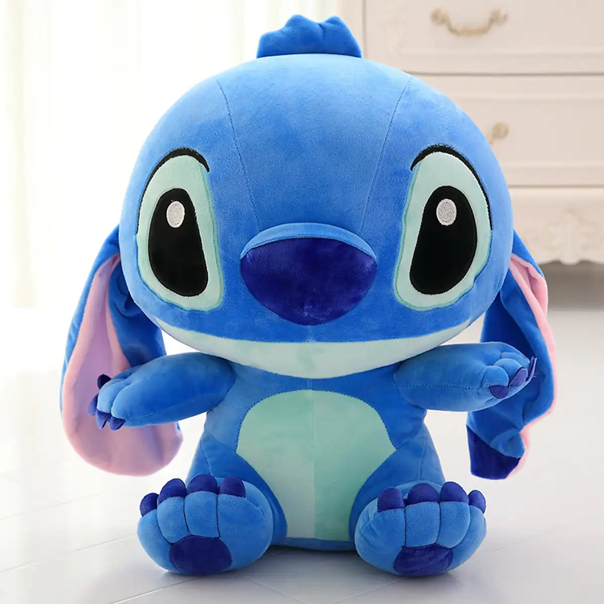 Peluche Stitch De Color Azul De Frente