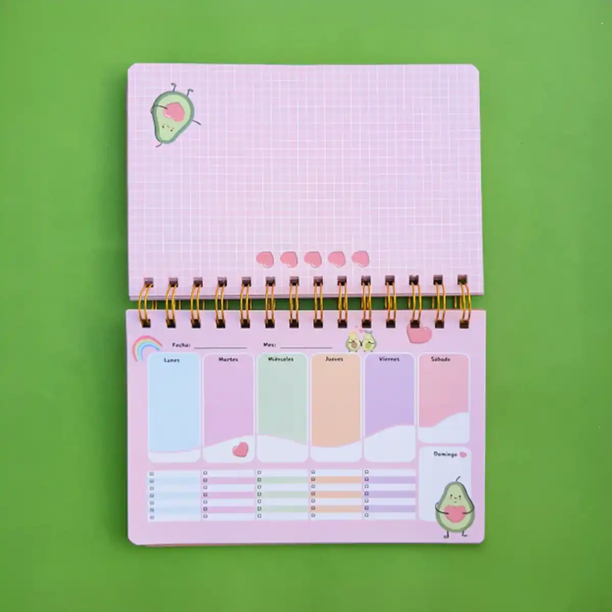 Planner Semanal Tapa Dura Palta Kawaii