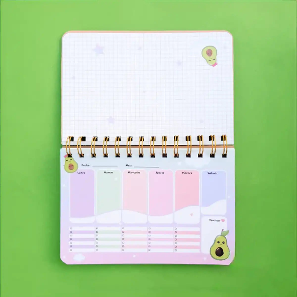 Planner Semanal Tapa Dura Pareja Palta Kawaii