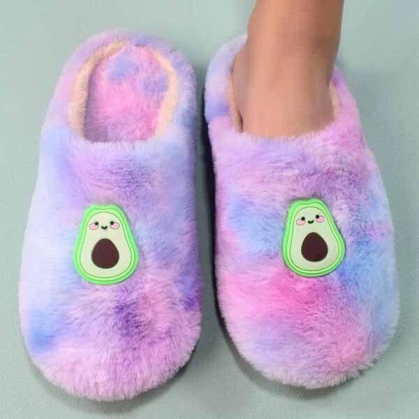 Pantufla palta de tie dye peluche