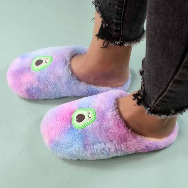 Pantufla palta de tie dye peluche