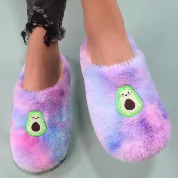 Pantufla palta de tie dye peluche