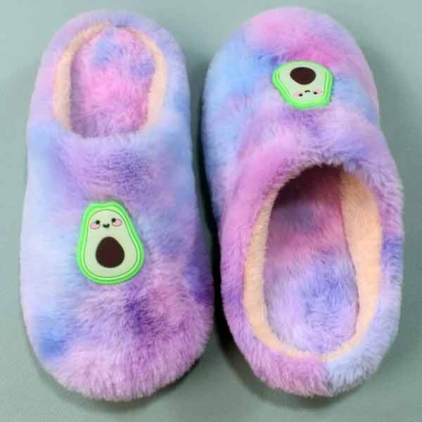 Pantufla palta de tie dye peluche