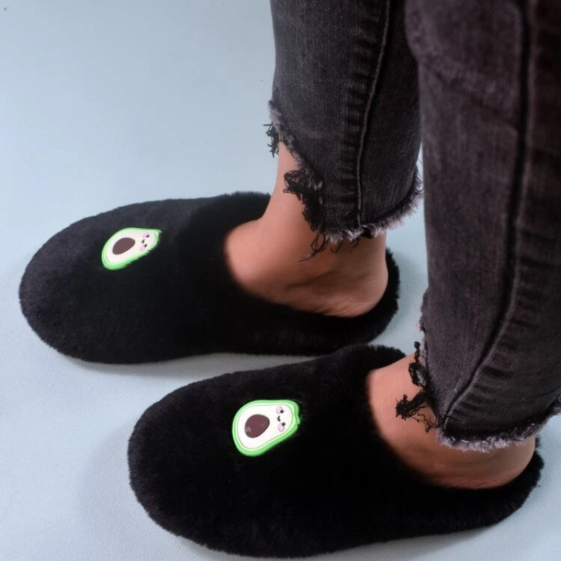 Pantufla palta de pelo sintético