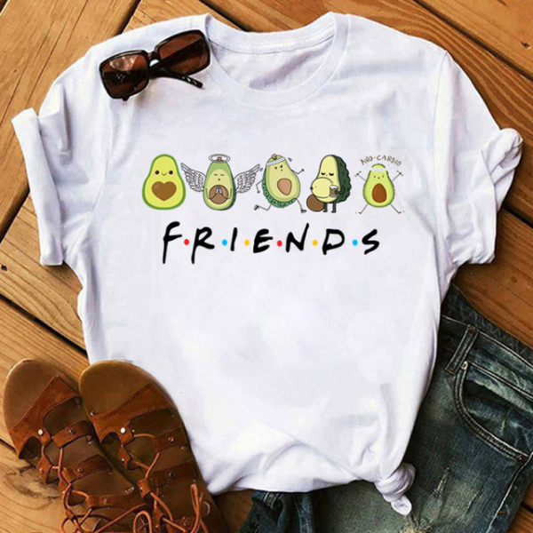 Polera femenina FRIENDS con estampado de palta