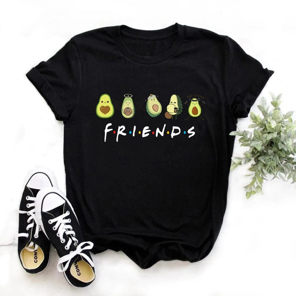 Polera femenina FRIENDS con estampado de palta